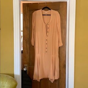 FREE PEOPLE Oversized Linen Midi Dress